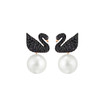 Swarovski Iconic Swan and Pearl Jacket Earrings