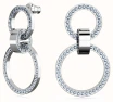 Swarovski Hollow Hoop Earrings with Blue Crystals