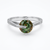 Zultanite Color Changing Round Gemstone Ring with Marcasite Accents