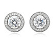 Crislu Micro Pave Halo Stud Earrings