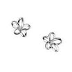 Hot Diamonds Plumeria Open Petal Flower Silver Stud Earrings