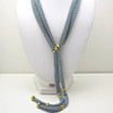 Adami & Martucci Silver Mesh Tie Necklace with Gold Beads