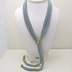 Adami & Martucci Silver Mesh Tie Necklace with Gold Beads