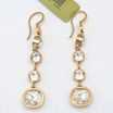 Rose Gold Plated Drop Earrings with Clear Crystals