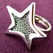 Adami & Martucci Silver Mesh Star Ring 