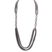 Adami and Martucci Silver Mesh Long Necklace with Silver Links