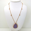 Adami and Martucci Purple Enamel Pendant in Rose Gold