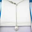 White Pearl Lariat Necklace/Pendant  