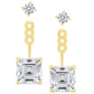 YELLOW GOLD PRINCESS CUT EARRING JACKETS