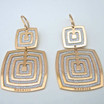 Double Square Earrings in Rose Gold Plating, Large