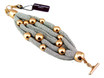 Adami & Martucci 5-Strings Silver Mesh Bracelet with Rose Gold Balls