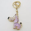 Cute Fashion Dog Keychain with Long Ears and Violet Rhinestones