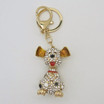 Dalmatian Dog Keychain with Rhinestones and Gold Ears