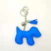 Blue Faux Leather Dog Keychain with Rhinestones