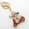 Fashion Dog Keychain with Red Scooter / Bike