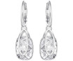 Swarovski Holding Earrings with White Crystal, Rhodium