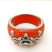 Indian Coral Bangle with Plum Enamel