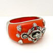 Indian Coral Bangle with Plum Enamel
