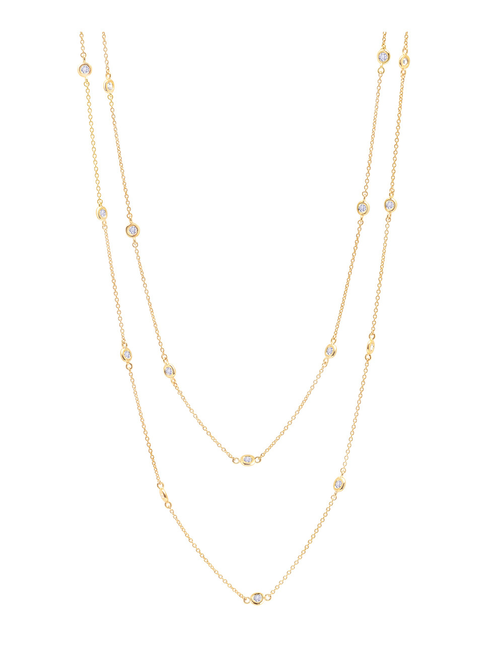 Crislu DBY Bezel Set Chain Necklace | Best Jewelry Accents