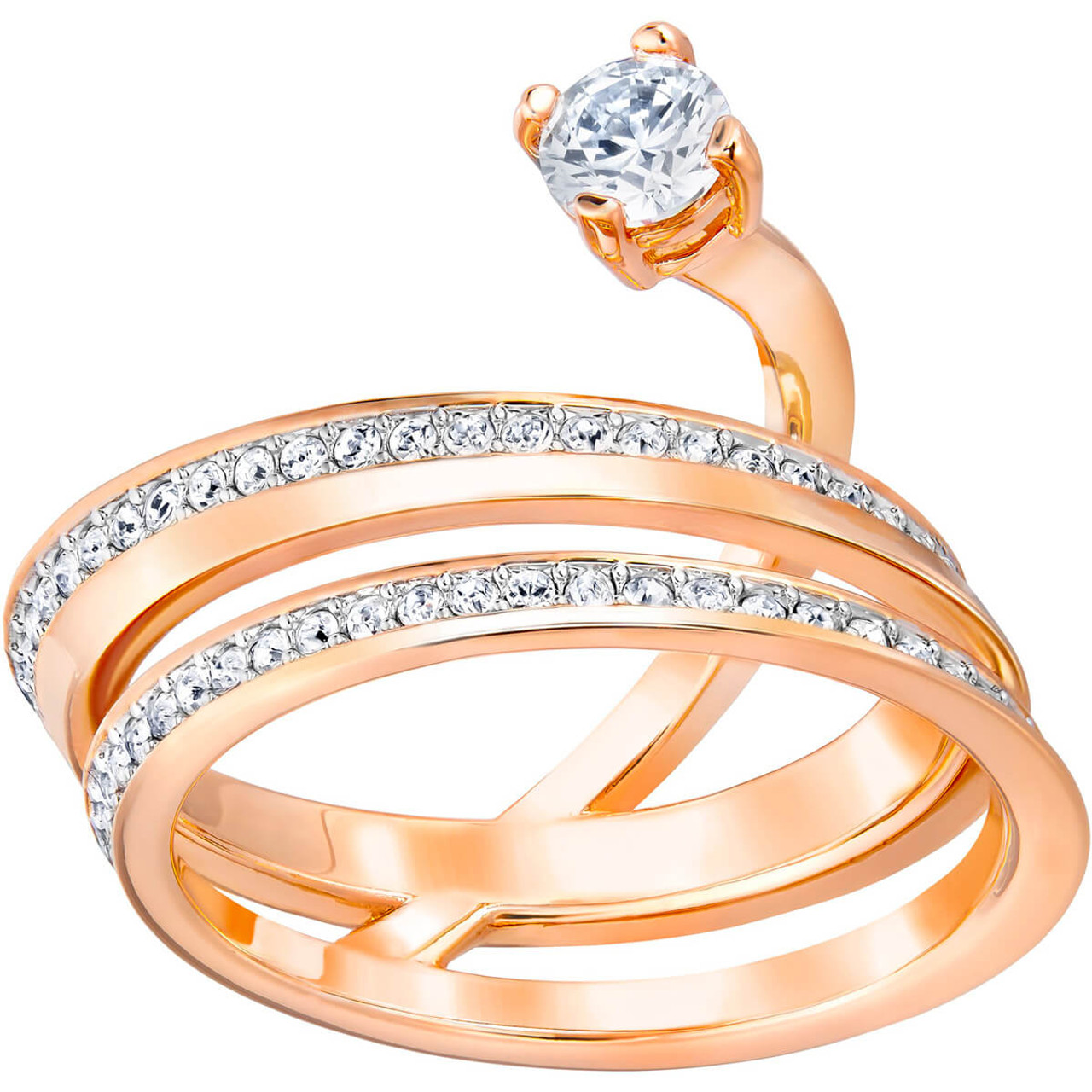 Stone ring, Rose gold tone, Rose gold-tone plated | Swarovski