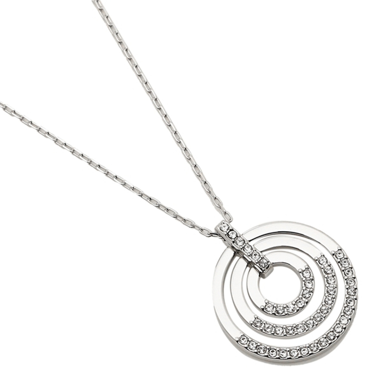 Swarovski Circle Pendant in Rhodium