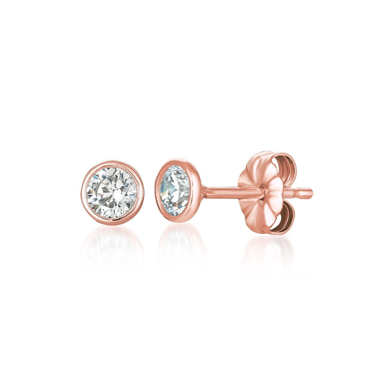Bezel set cz earrings cheap