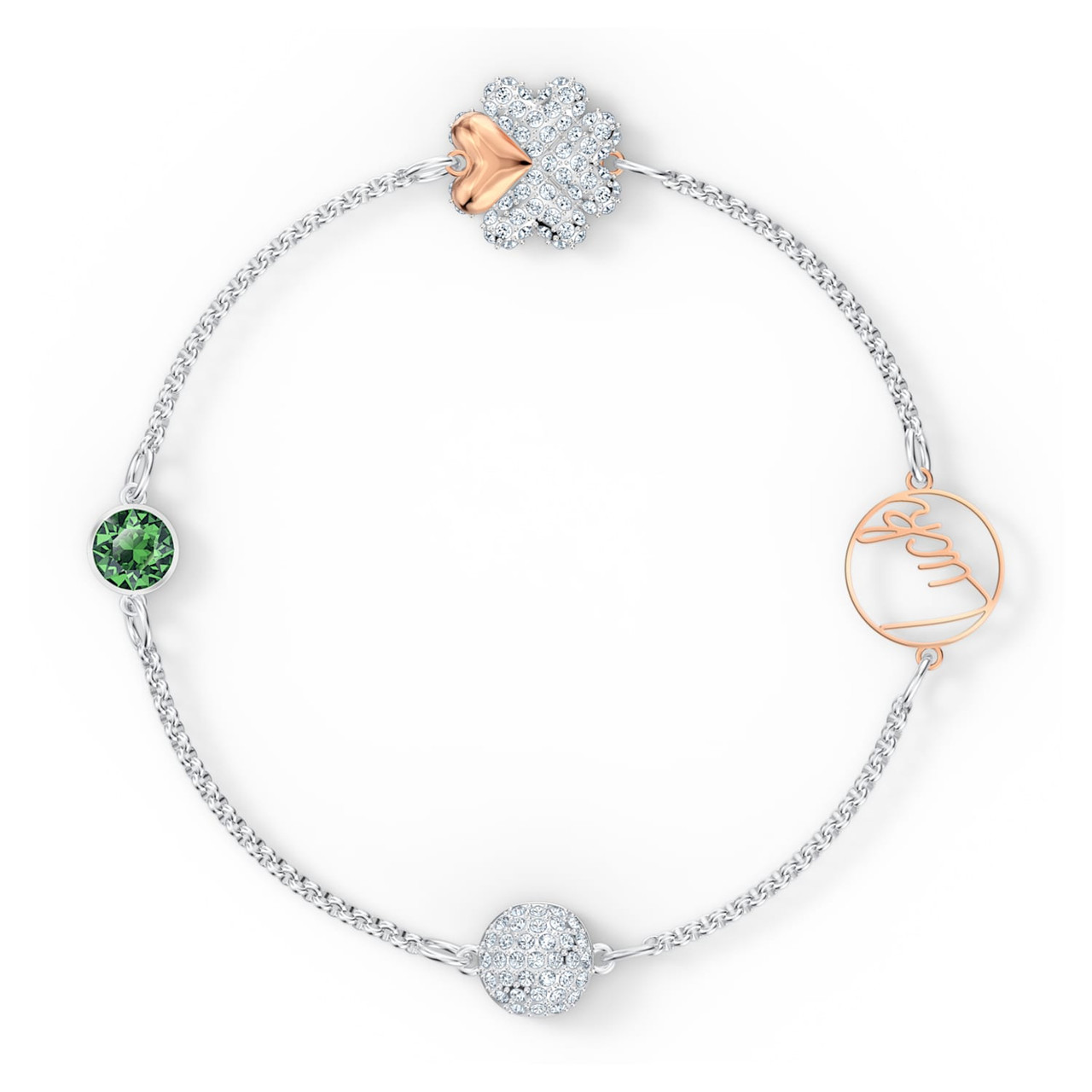 Swarovski Remix Collection Bracelet with Clover and Word 