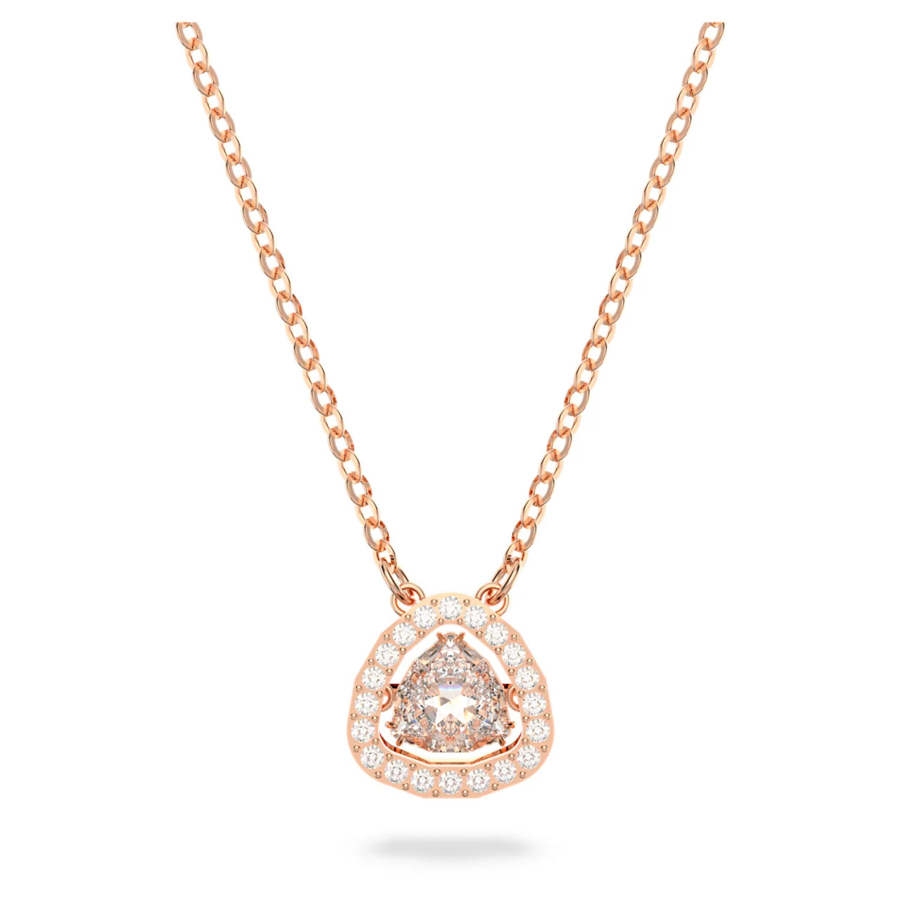 Swarovski Millenia Triangle White Crystal Pendant in Rose Gold