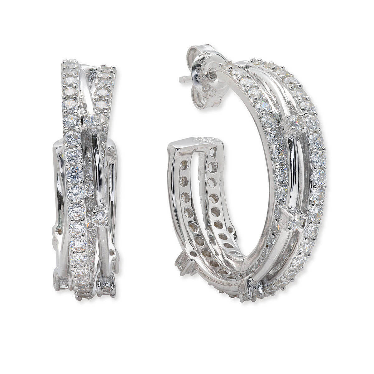 Crislu Sparkle Silver Earrings Best Jewelry Accents