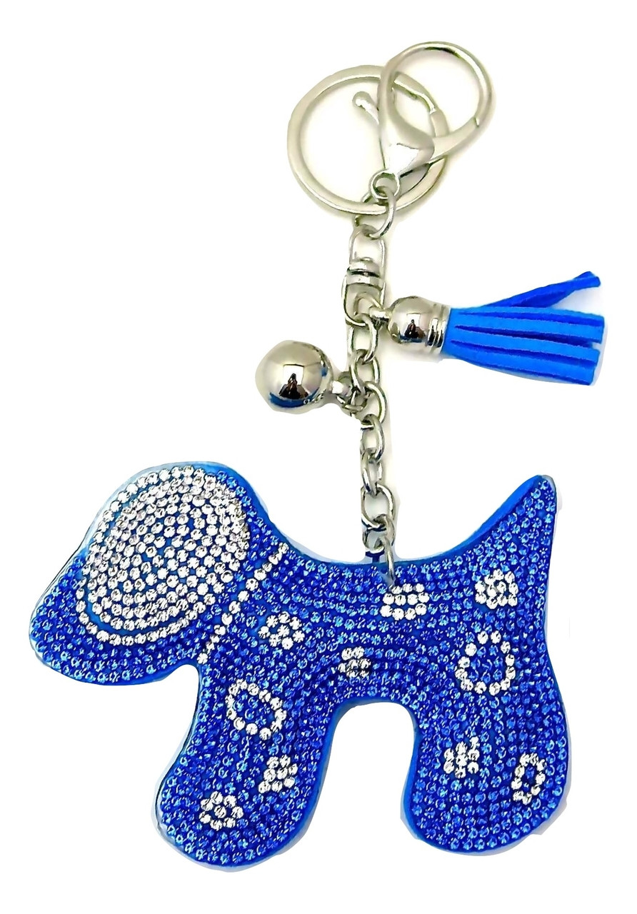 Keyring Leather Dog - Blue