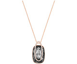 Swarovski Holding Pendant with Black Crystal, Rose Gold