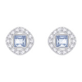 Swarovski Angelic Square Blue Stud Earrings 