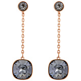 Swarovski Latitude Square  Chain Earrings, Black