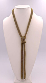 Adami & Martucci Gold Mesh Lariat Necklace with Silver Balls