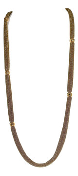 Adami & Martucci Gold Mesh Long Necklace with Gold Balls