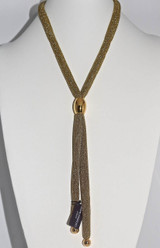 Adami & Martucci Gold Mesh Tie Necklace with Gold Buckle