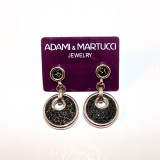 Adami & Martucci Black Stingray Circle Silver Earrings