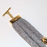 Adami & Martucci 3-String Silver Mesh Bracelet With Beads