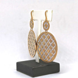 Large Dual Circles Earrings in Rose Gold with Silver Glam