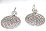 Large Dual Circles Earrings in Stainless Steel with Silver Glam