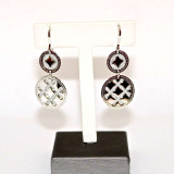 Dual Circles Earrings in Stainless Steel with Silver Glam