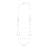 Swarovski Grass Strandage Pink Necklace in Rose Gold