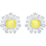 Swarovski Sunshine Canary-Yellow Flower Stud Earrings