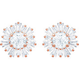 Swarovski Sunshine White Crystal Flower Stud Earrings