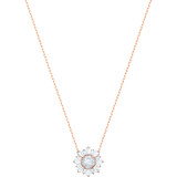 Swarovski Sunshine White Crystal Flower Pendant in Rose Gold