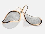 Adami & Martucci Silver Mesh Drop Earrings in Rose Gold