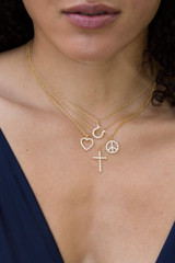 Crislu Cross Pendant in Yellow Gold