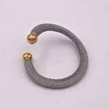 Adami and Martucci Silver Mesh Open Bangle in Gold