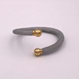 Adami and Martucci Silver Mesh Open Bangle in Gold