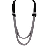 Adami & Martucci Black and Silver Mesh Double Knots Necklace 